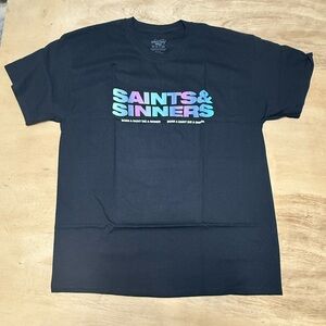 NWOT Black Graphic T-Shirt with Colorful Text Yours Truly by Phora